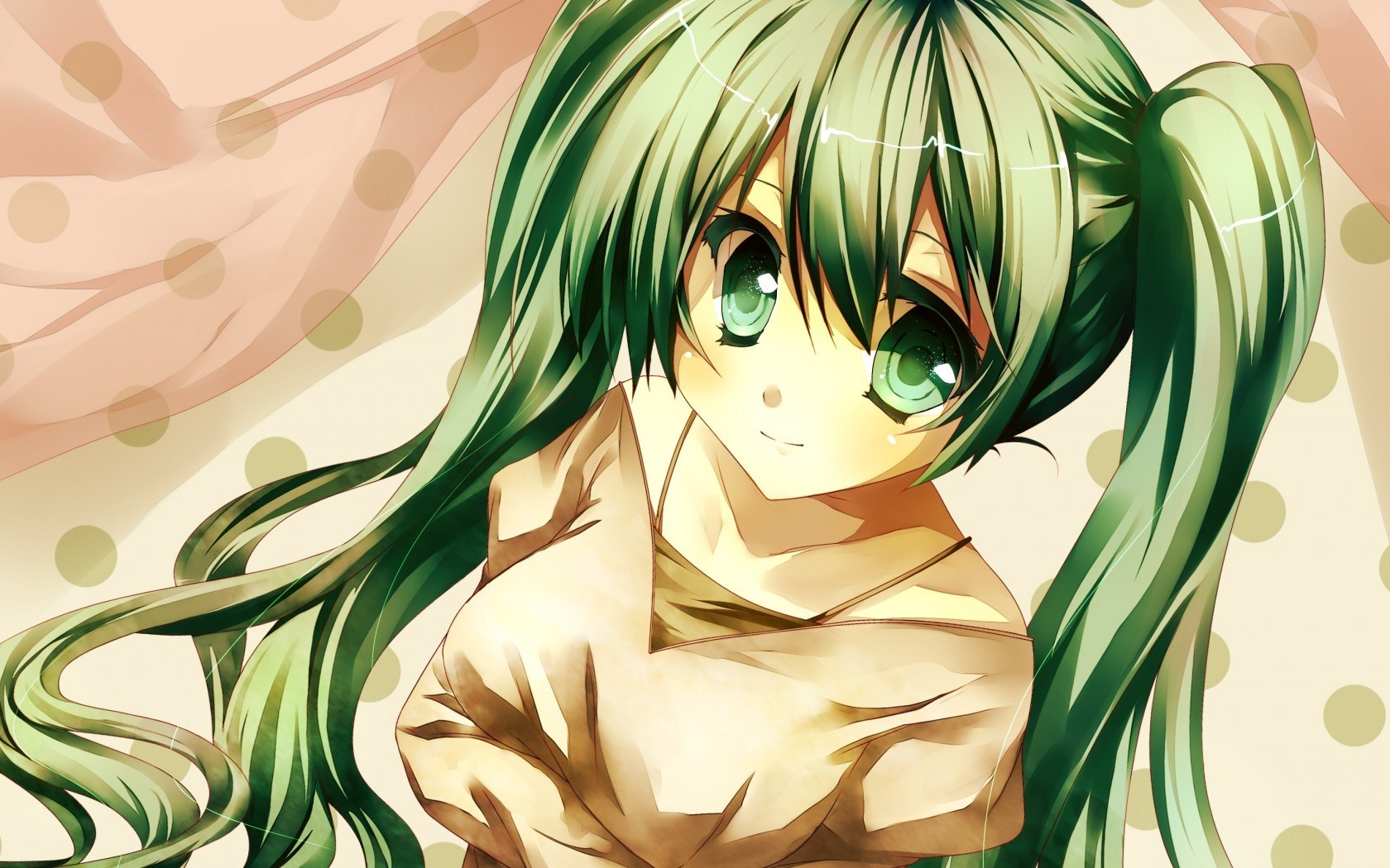 Cute Anime Girl Green Hair - 1680x1050 Wallpaper 