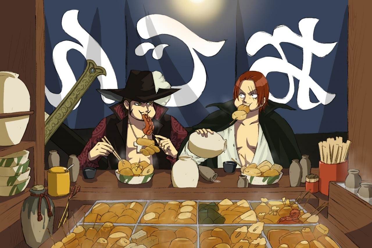 Free Download Shanks Background Id - One Piece Shanks And Mihawk - HD Wallpaper 