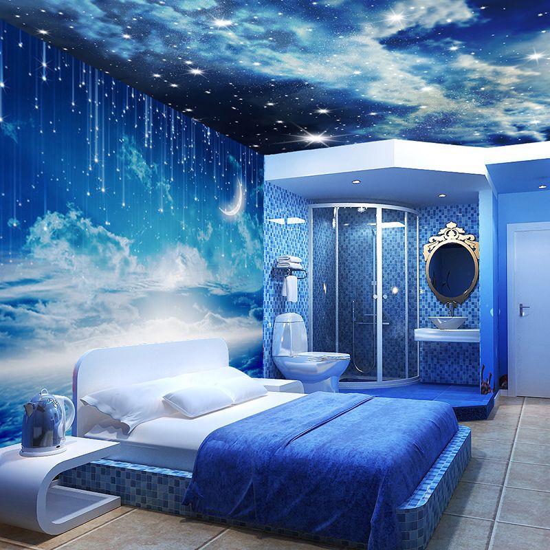 Aesthetic Space Themed Bedroom - HD Wallpaper 