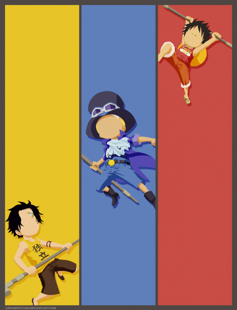 Ace , Sabo And Luffy By Me - One Piece Minimal Art - HD Wallpaper 