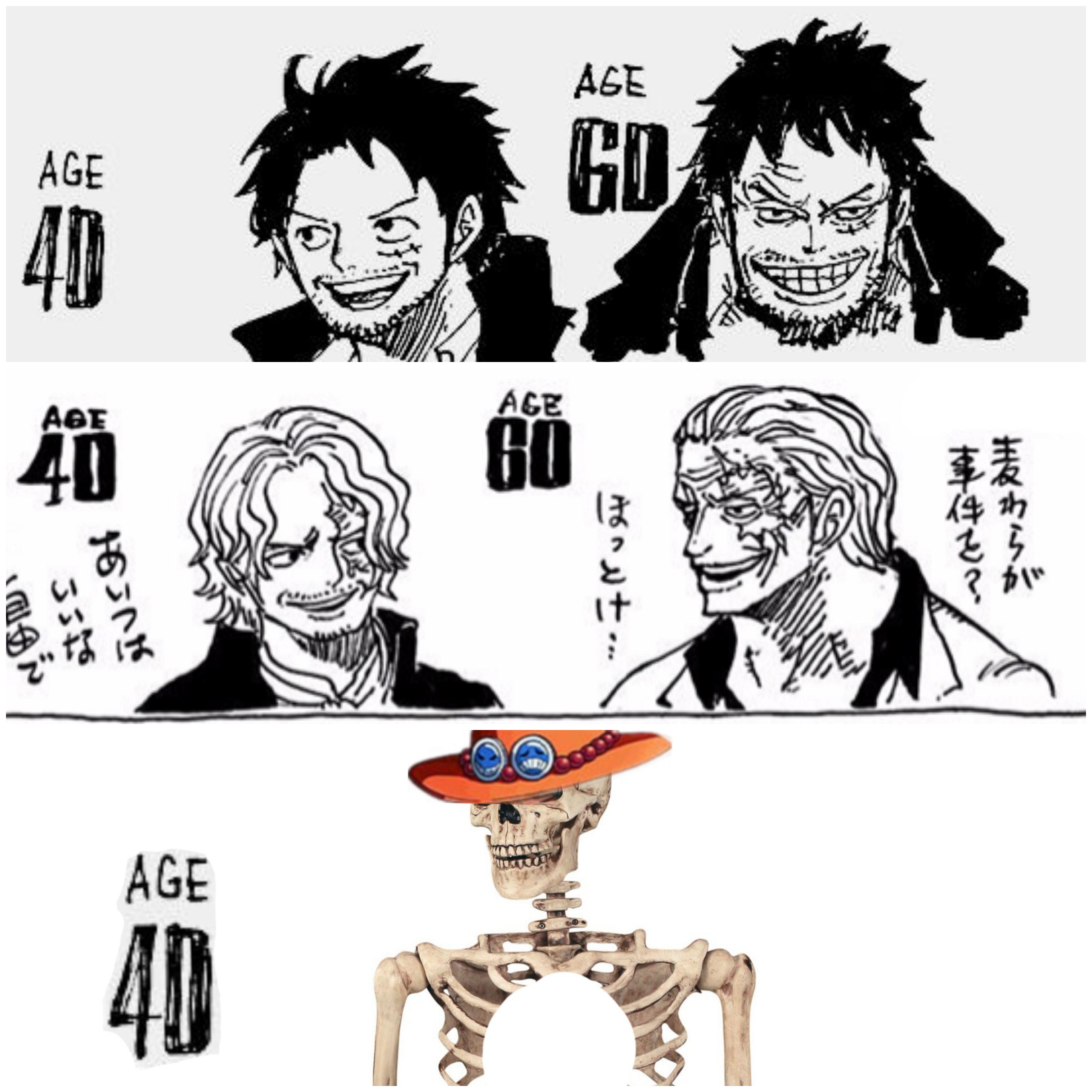 Luffy Age 40 And 60 - HD Wallpaper 