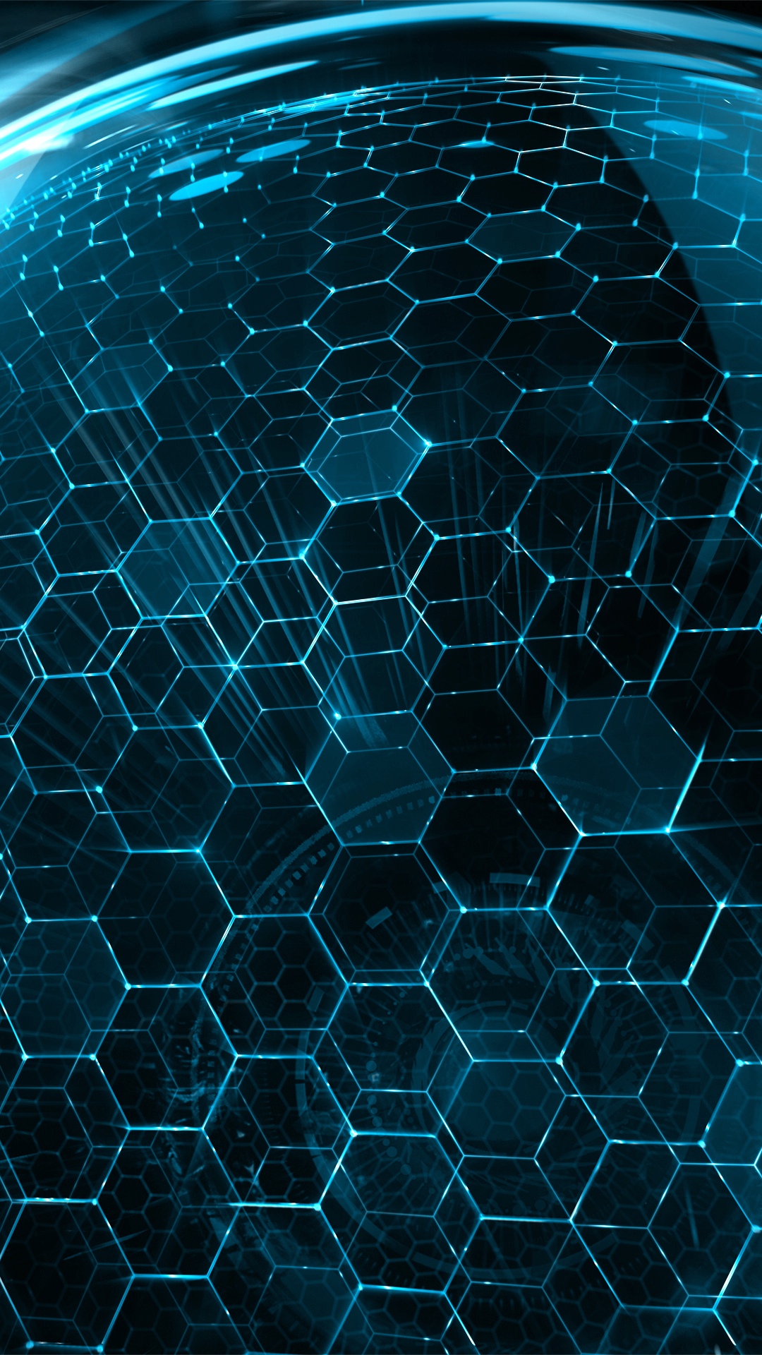 3d World Hexagon Art Blue Android Wallpaper - Iphone 6 Background Futuristic - HD Wallpaper 