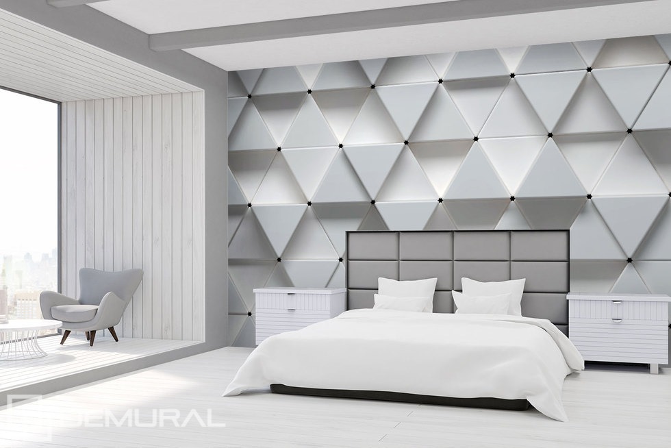 The Whiteness Of The Geometric Modernity Three-dimensional - Chambre A Coucher Panneau Beton - HD Wallpaper 