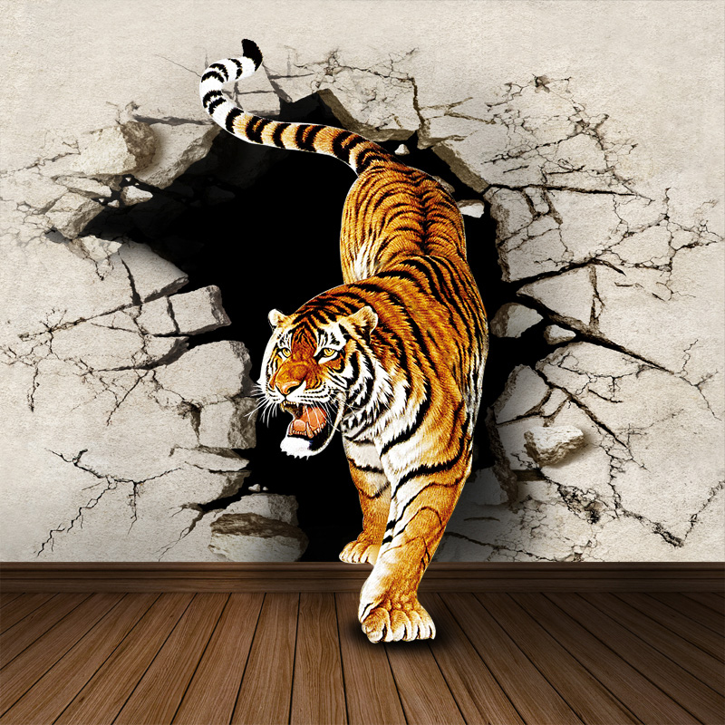 Tiger Breaking Wall - HD Wallpaper 