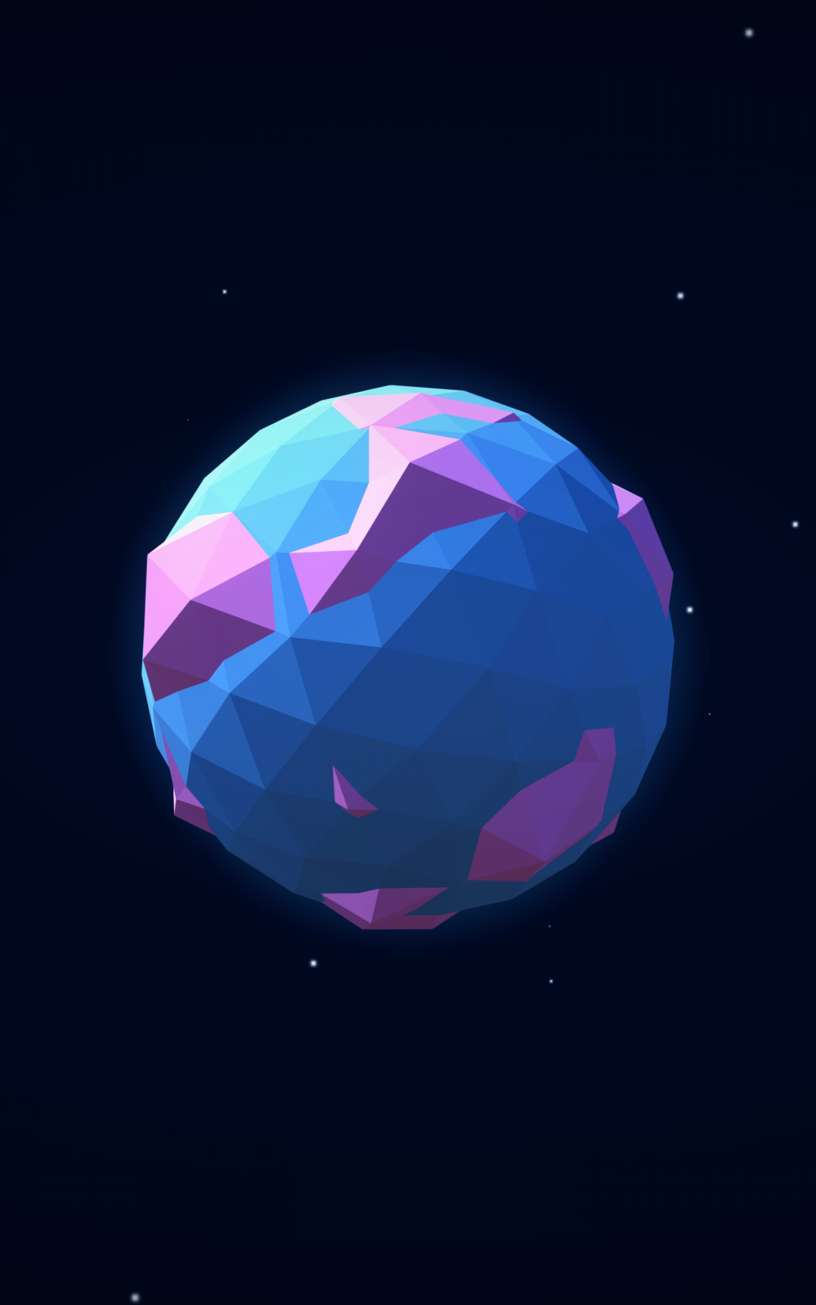 Planet, Low Poly, Galaxy, Stars, 3d - 3d - HD Wallpaper 