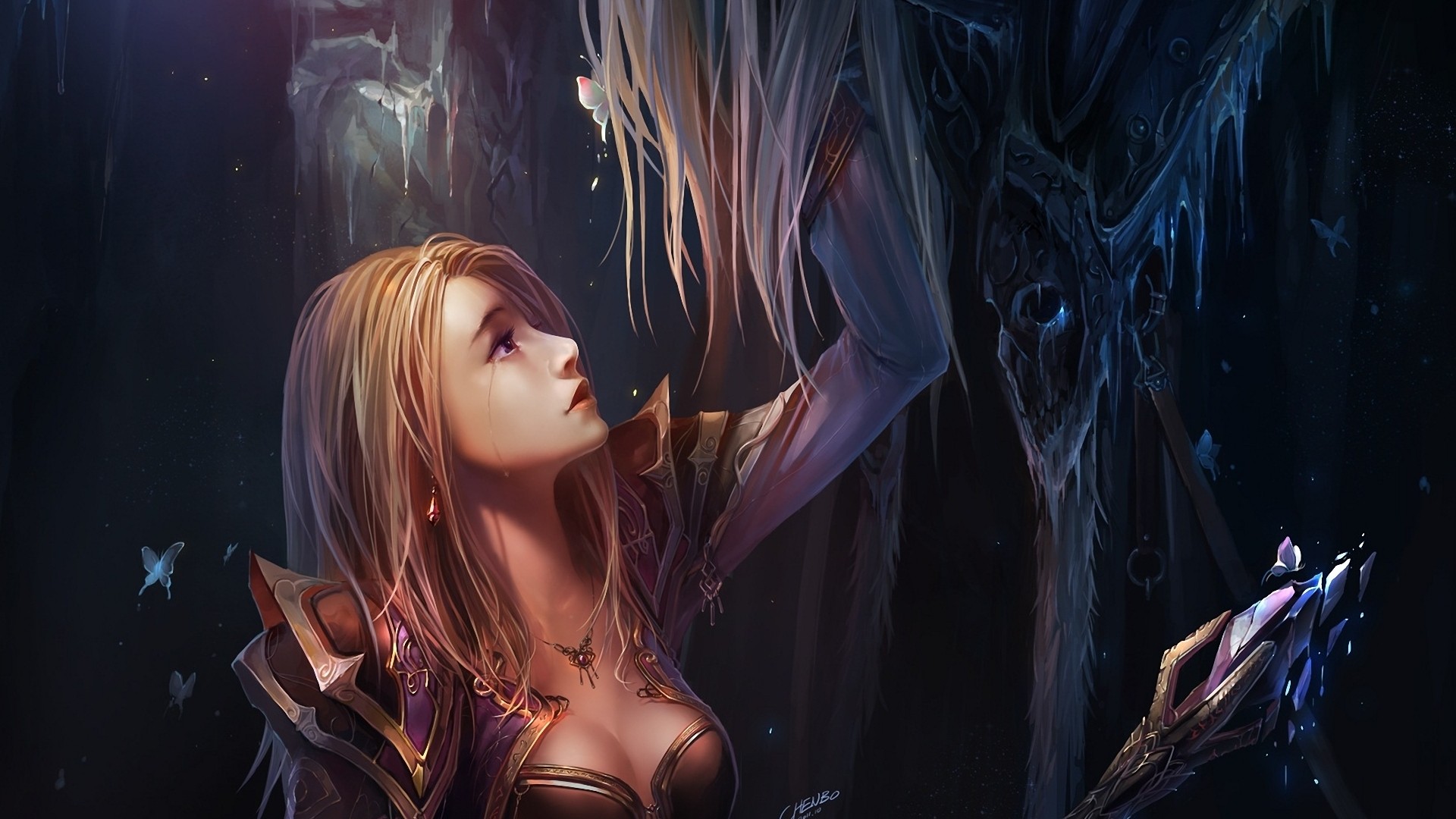 Girl Sad, Anime, 3d - Arthas And Jaina Fanart - HD Wallpaper 