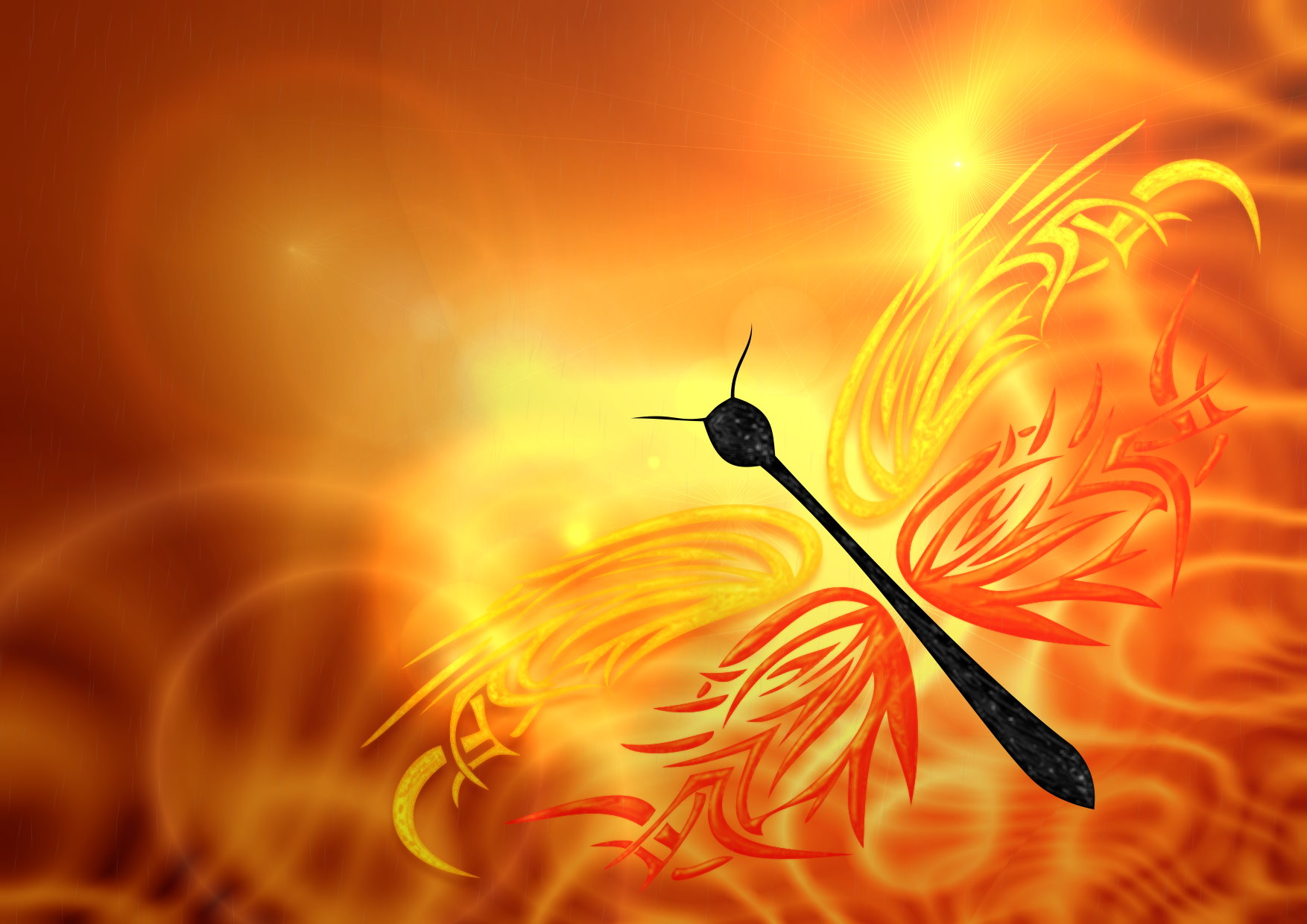 Butterfly Computer Backgrounds - Yellow Orange Butterfly Background - HD Wallpaper 