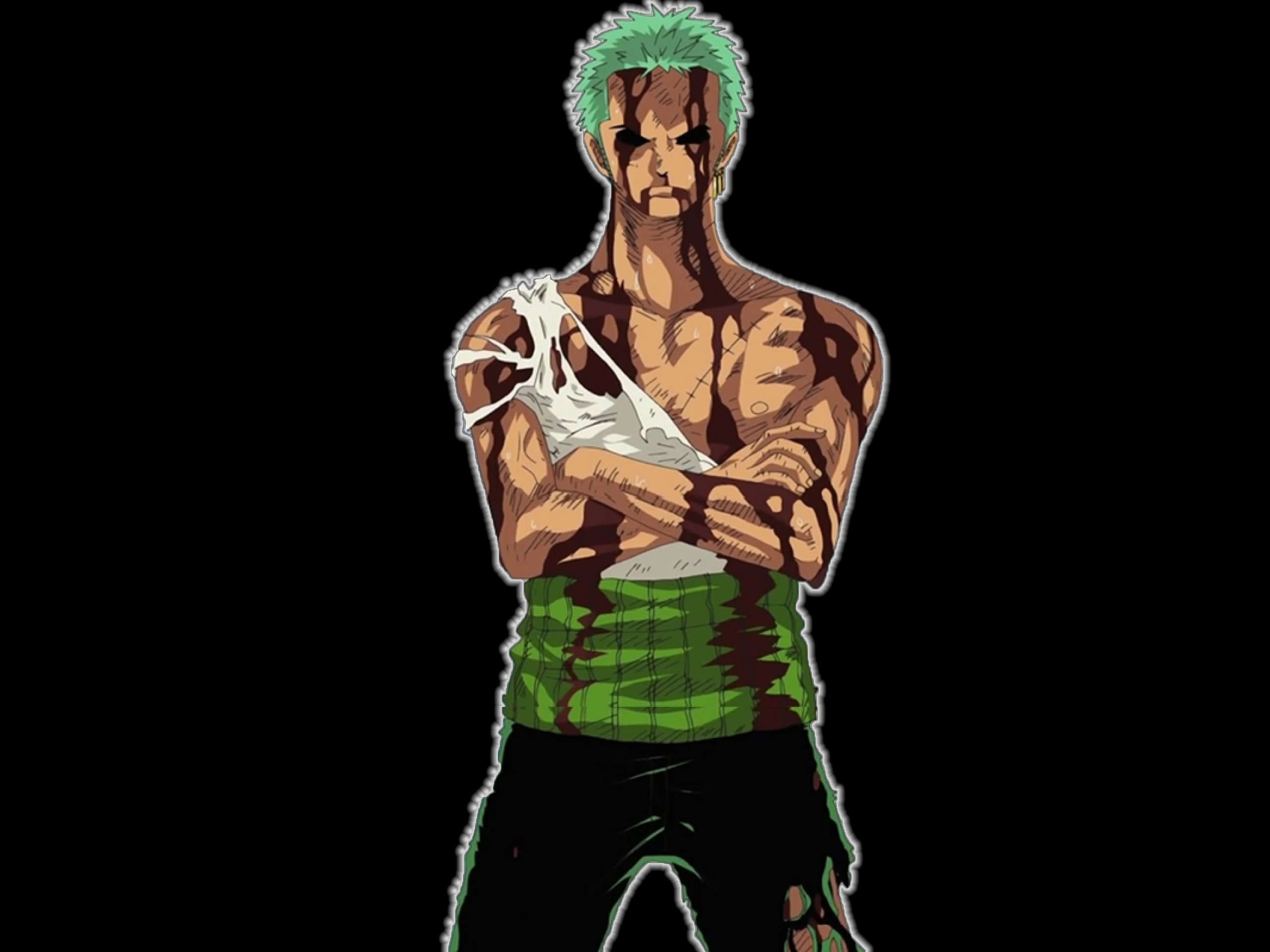 One Piece Zoro Zorro Roronoa Black Background Wallpaper - Zoro One Piece Blood - HD Wallpaper 