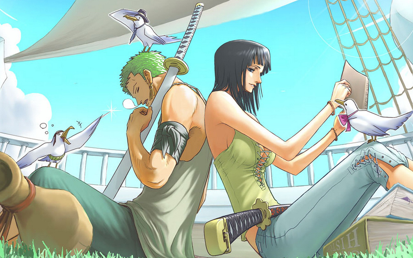 Nico Robin Và Zoro - HD Wallpaper 