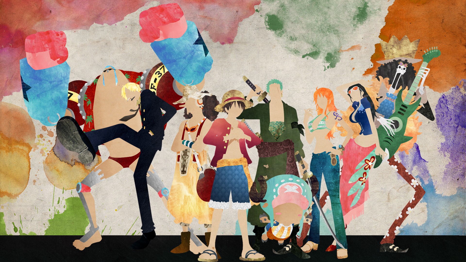 One Piece Watercolor Painting - HD Wallpaper 