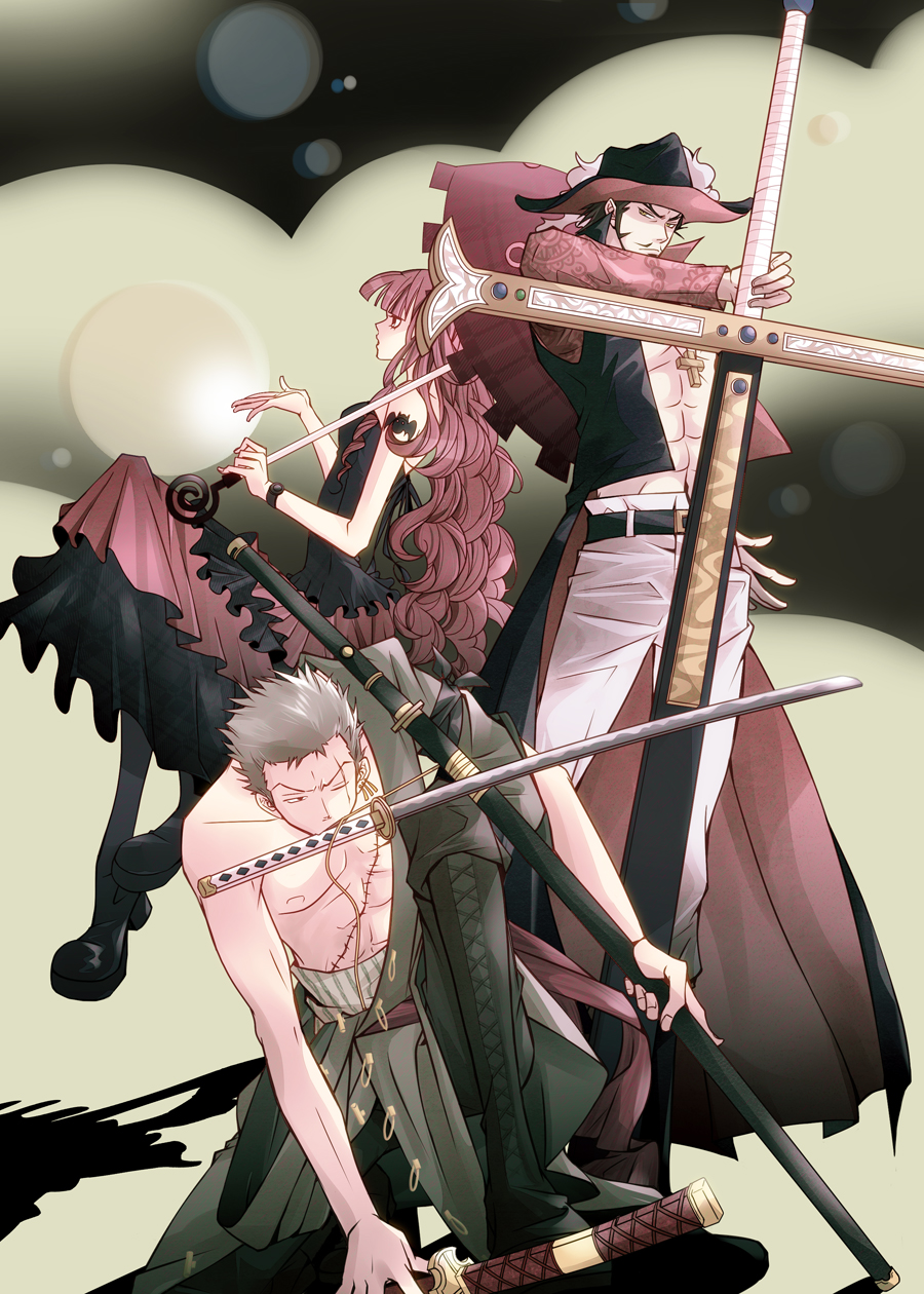 Zoro X Perona X Mihawk - HD Wallpaper 