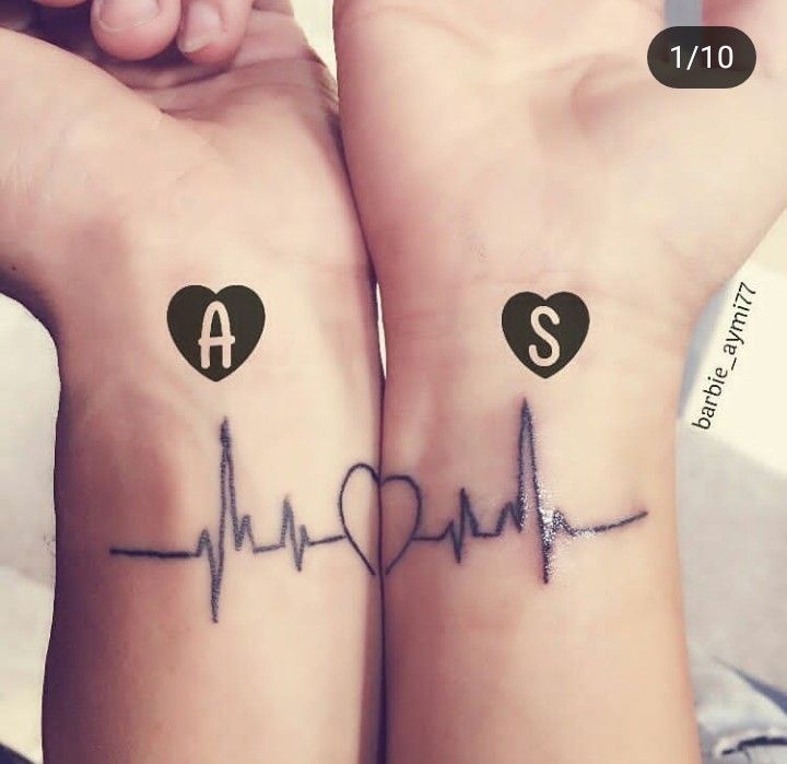 Love Couple Tattoo Heart - HD Wallpaper 
