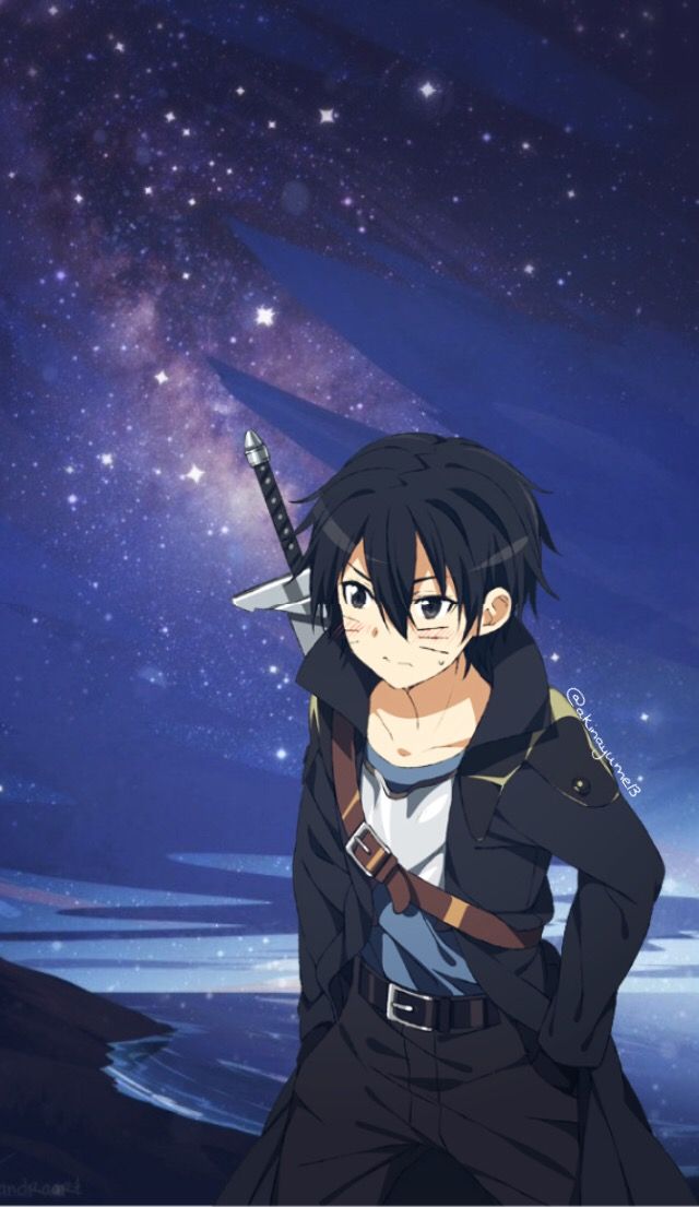 #swordartonline #sao #kirito #kirigayakazuto #anime - Sword Art Online Kirito Iphone - HD Wallpaper 