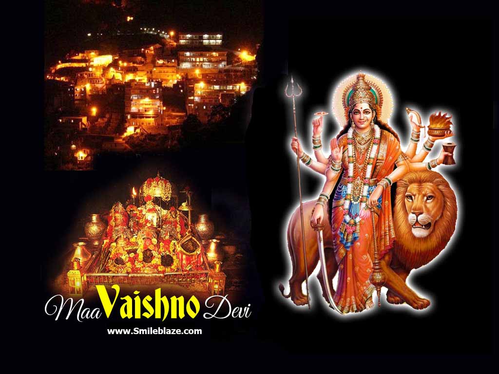 Vaishno Devi Hd - Durga Maa Blue Background - HD Wallpaper 