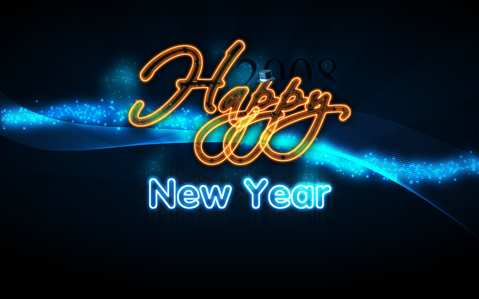 Happy New Year Flashing Lights - HD Wallpaper 