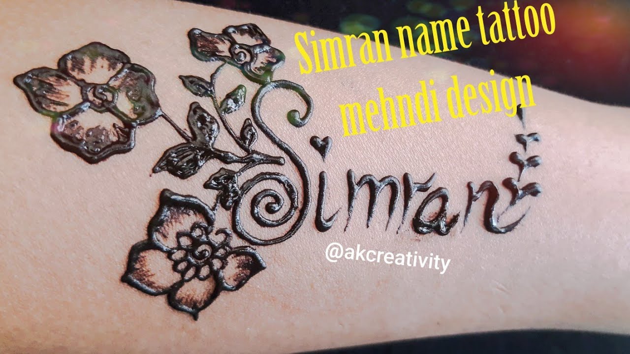 Simran Name Mehndi Design - HD Wallpaper 