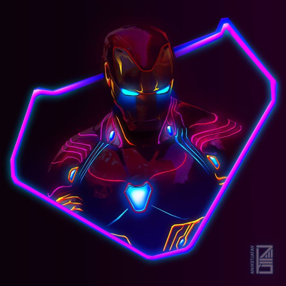 Avengers Infinity War Neon Poster - HD Wallpaper 