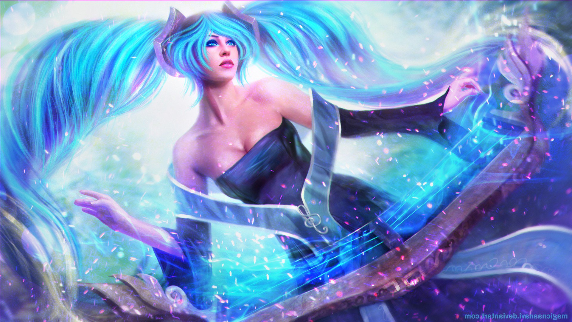 League Of Legends Sona Wallpaper Hd 1920x1080 Wallpaper Teahub Io
