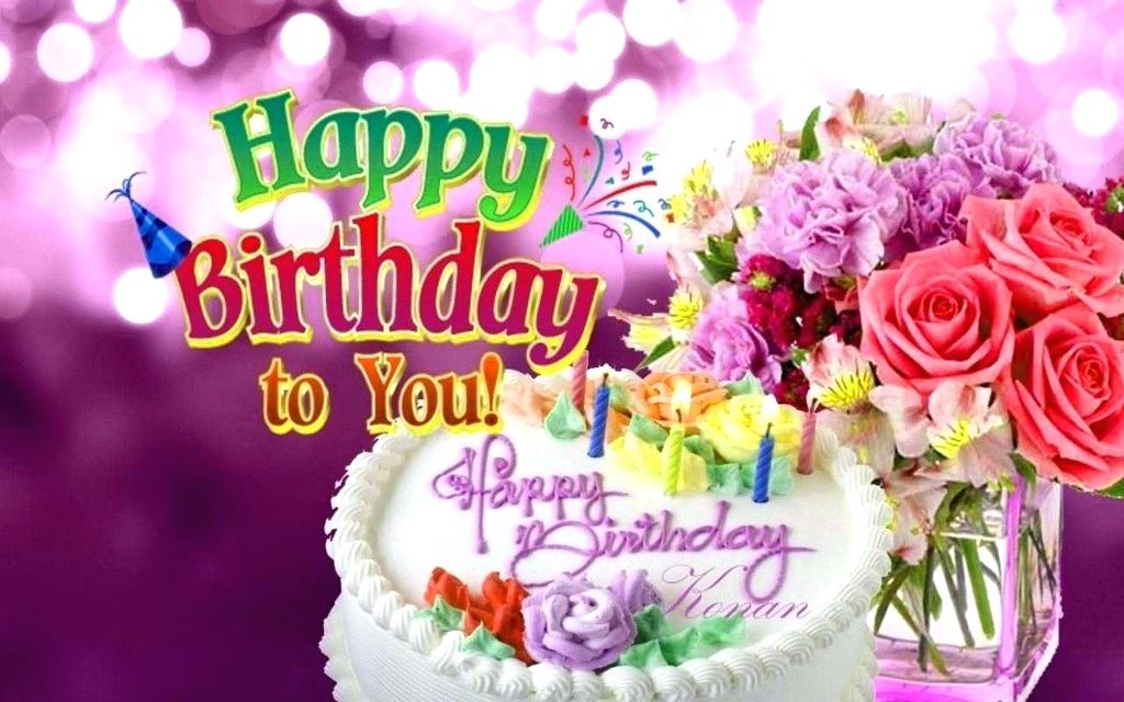 Happy Birthday Flowers With Name Edit Happy Birthday - Happy Birthday Cake Candles And Flowers - HD Wallpaper 