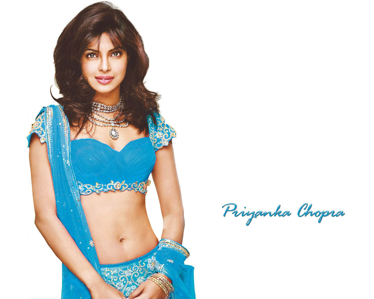 Priyanka - - ♥ - Priyanka Chopra Blue Dress - HD Wallpaper 