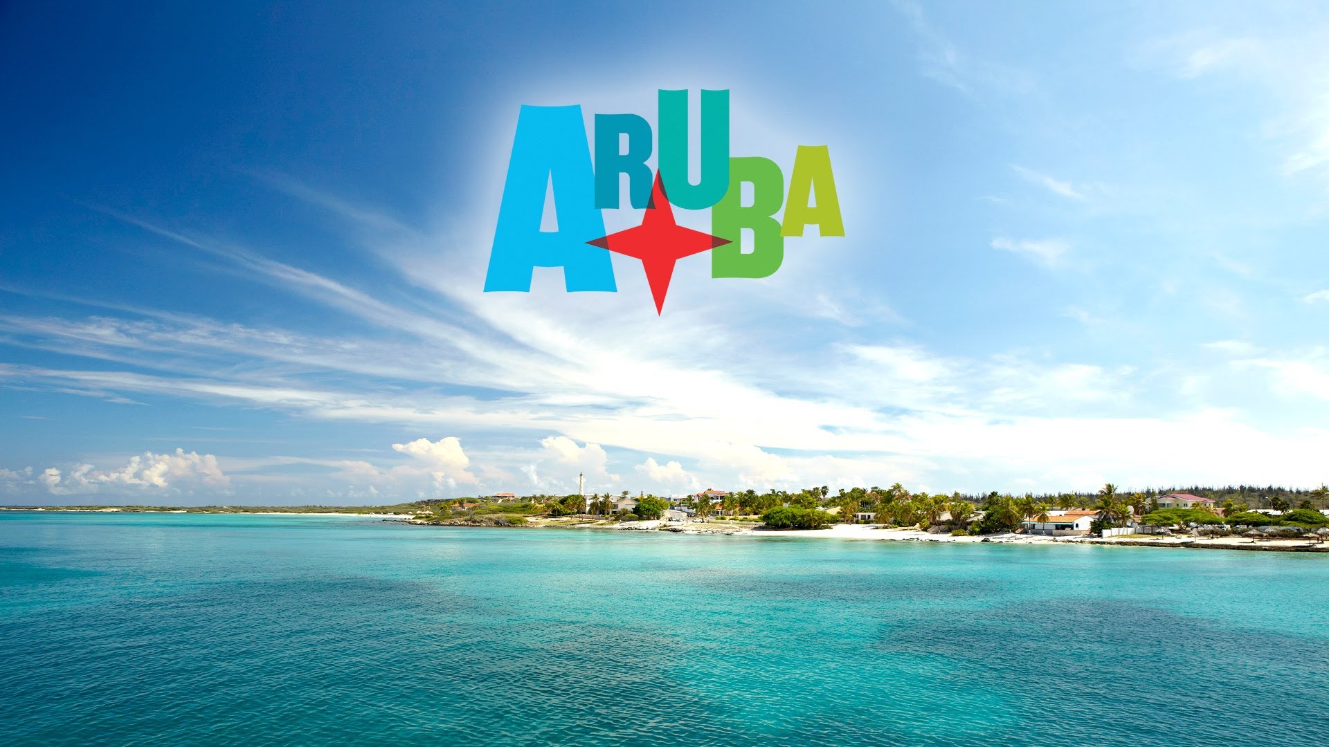 Awesome Beach - Aruba One Happy Island Logo - HD Wallpaper 