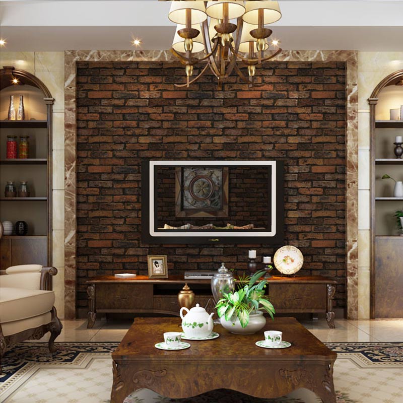 Brick Wall Wallpaper Living Room - HD Wallpaper 