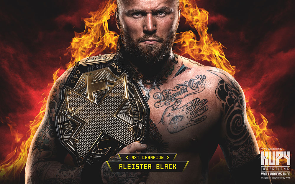 Nxt Wallpaper - Aleister Black With Nxt Championship - HD Wallpaper 