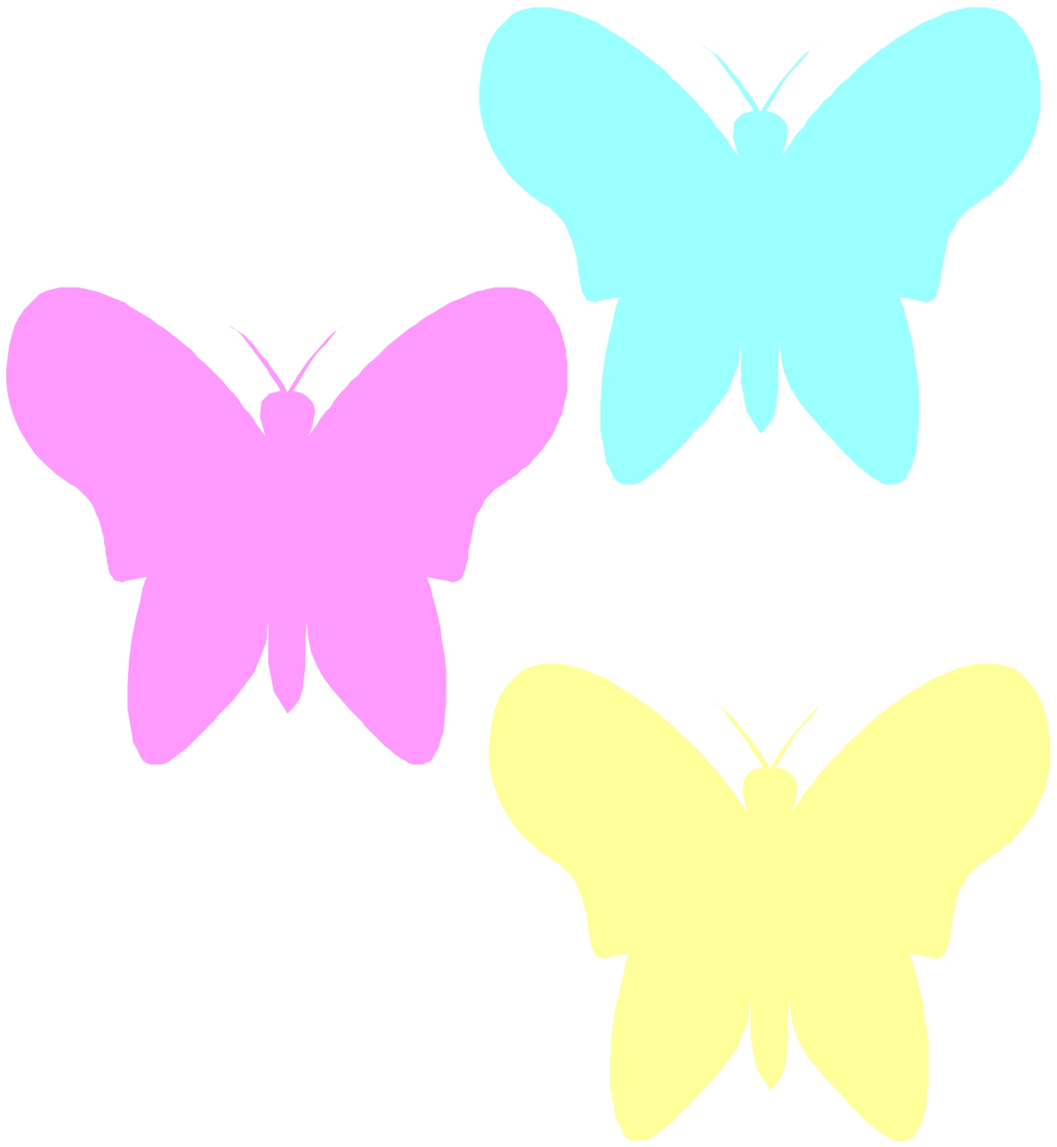 Disney Cartoon Butterflies Photos - Butterfly Clip Art Pastel Color -  1188x1289 Wallpaper 