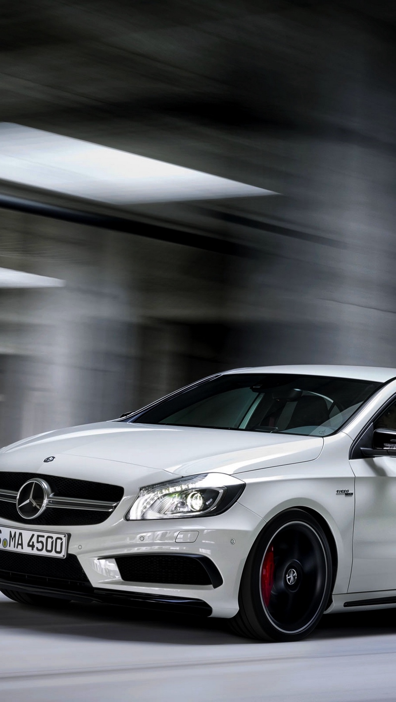 Wallpaper Mercedes-benz, A45, Amg, White, Side View - Mercedes A45 Amg Wallpaper Iphone - HD Wallpaper 