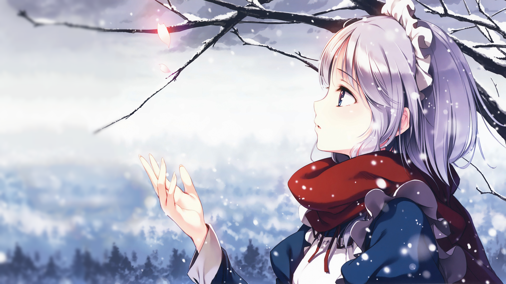 Girl Anime Wallpaper Winter - HD Wallpaper 
