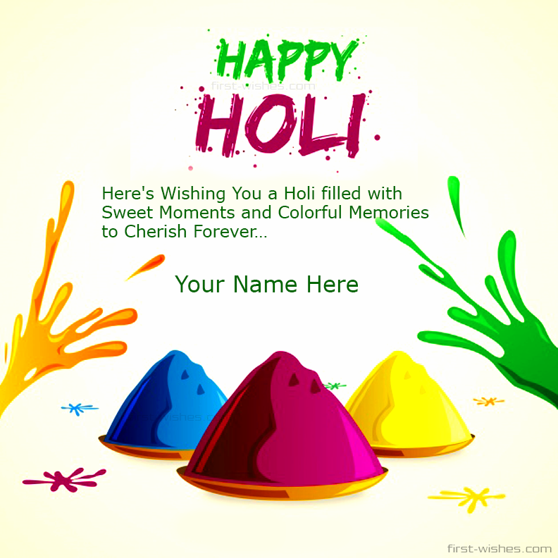 Happy Holi Wishes With Name Image 2018 Festival - Holi Wishes With Name - HD Wallpaper 