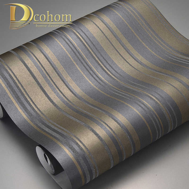 Modern 3d Geometric Striped Wallpaper Glitter Vinyl Wallpaper