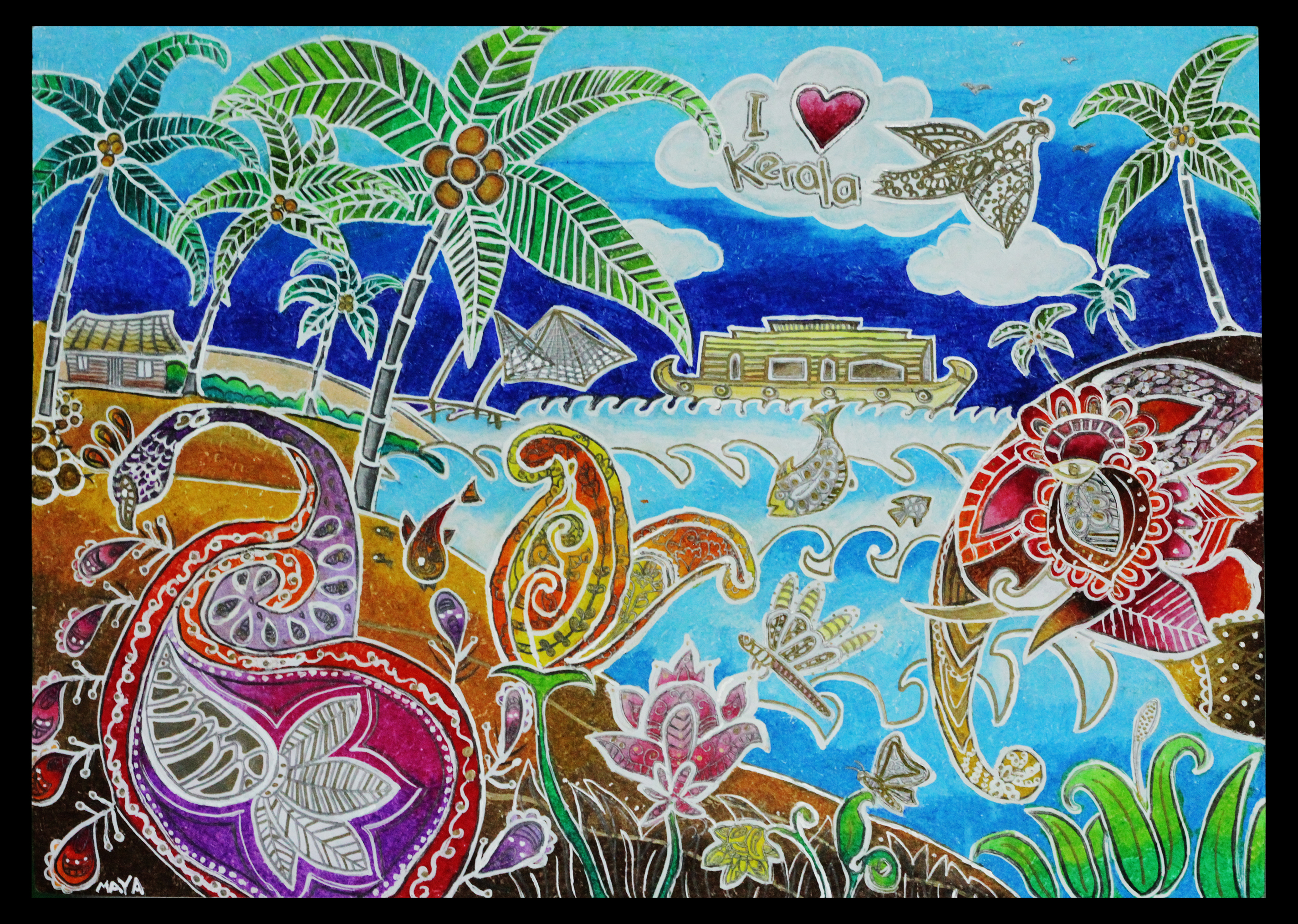 Painting By Jameqha Umairrah Binti Anuar - Motif - HD Wallpaper 