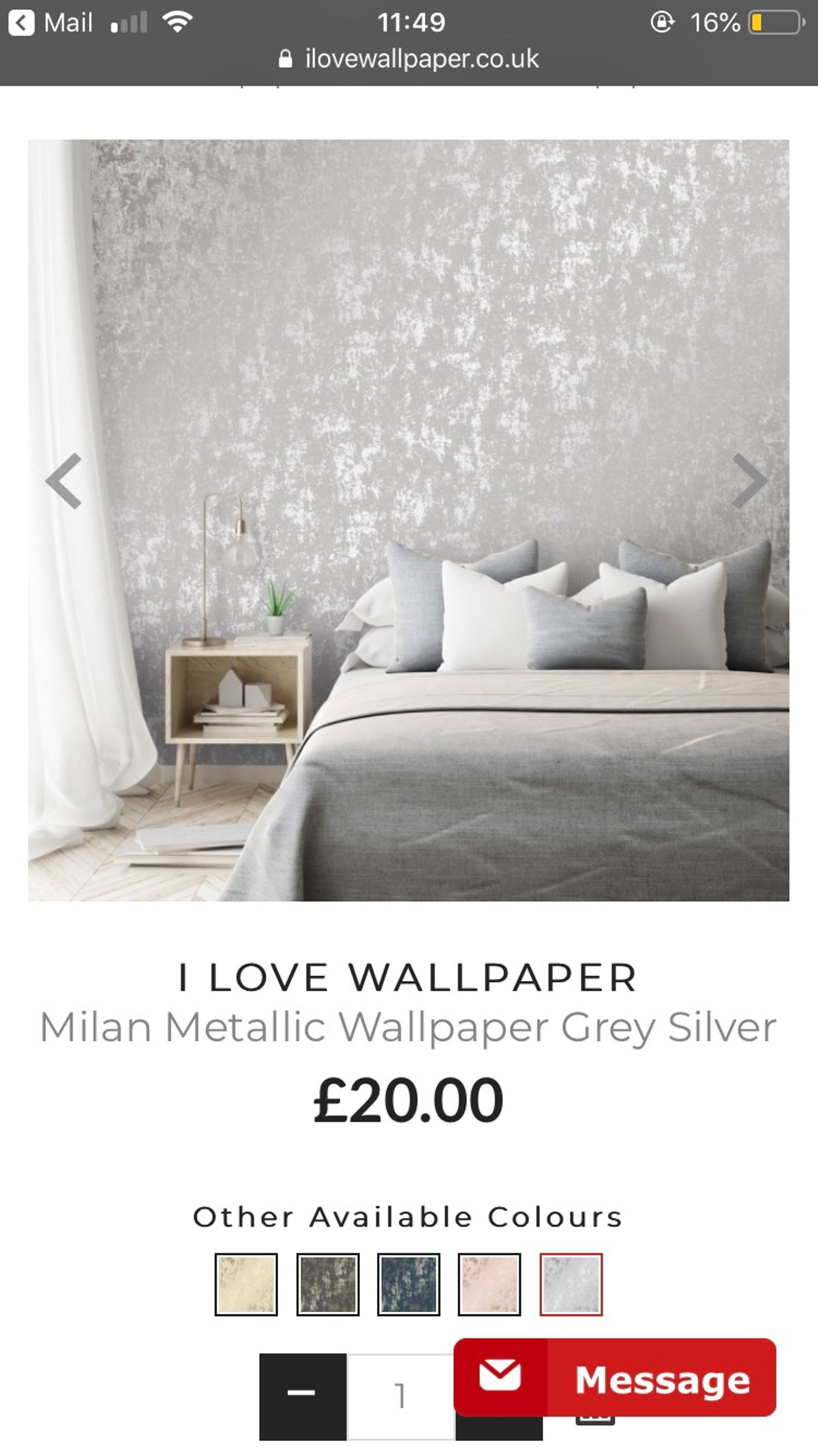 Bought Online From I Love Wallpaper
paid £20 Per Roll - Milan Metallic Wallpaper Grey Silver - HD Wallpaper 