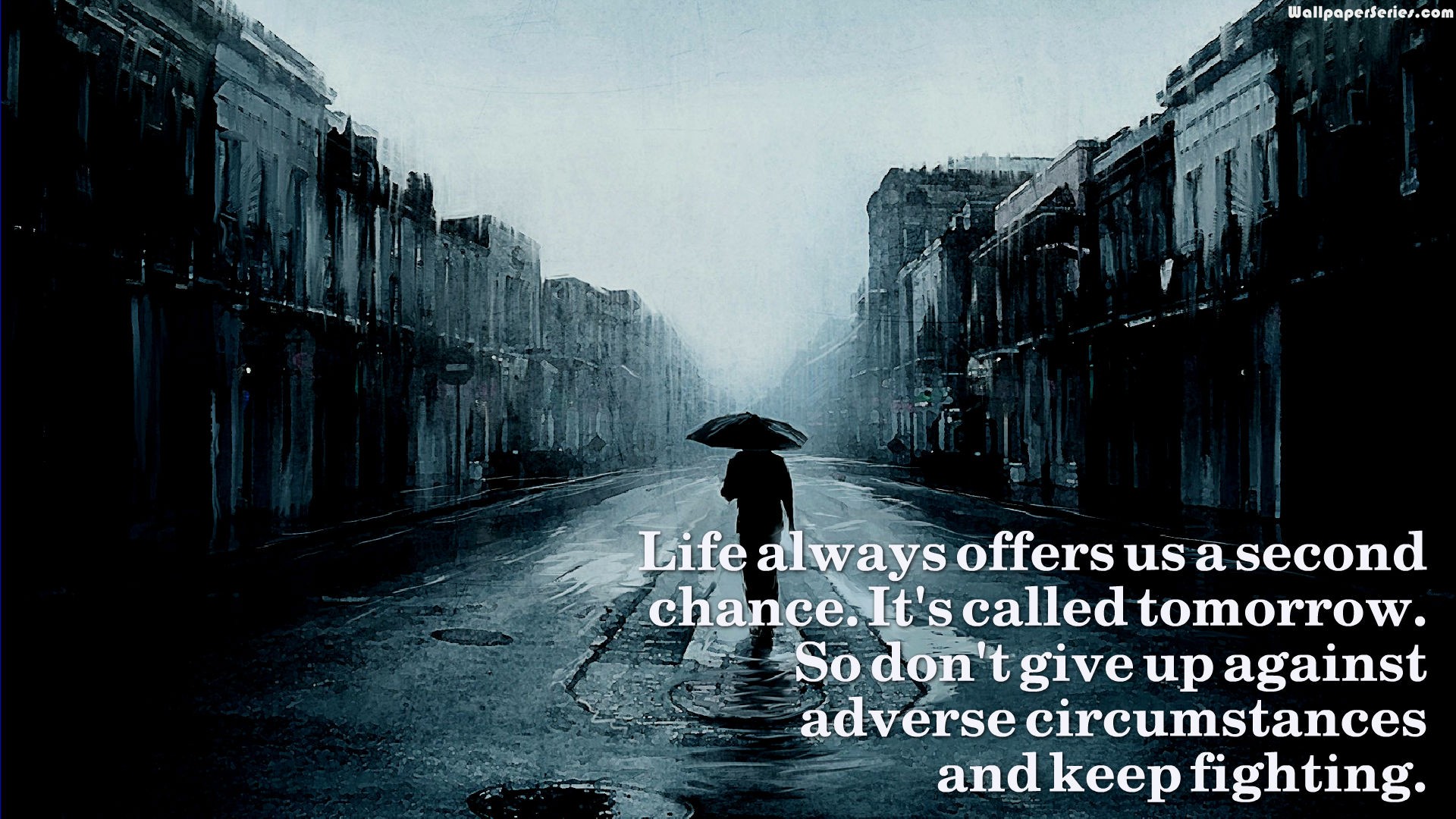 Life Give Second Chance Quotes Wallpaper - Awesome Header For Twitter - HD Wallpaper 