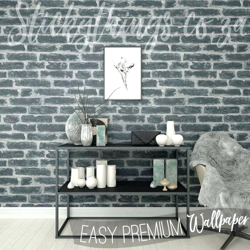 Charcoal Brick Wallpaper In A Living Room Wallpaper - Dark Brick Wallpaper Room - HD Wallpaper 