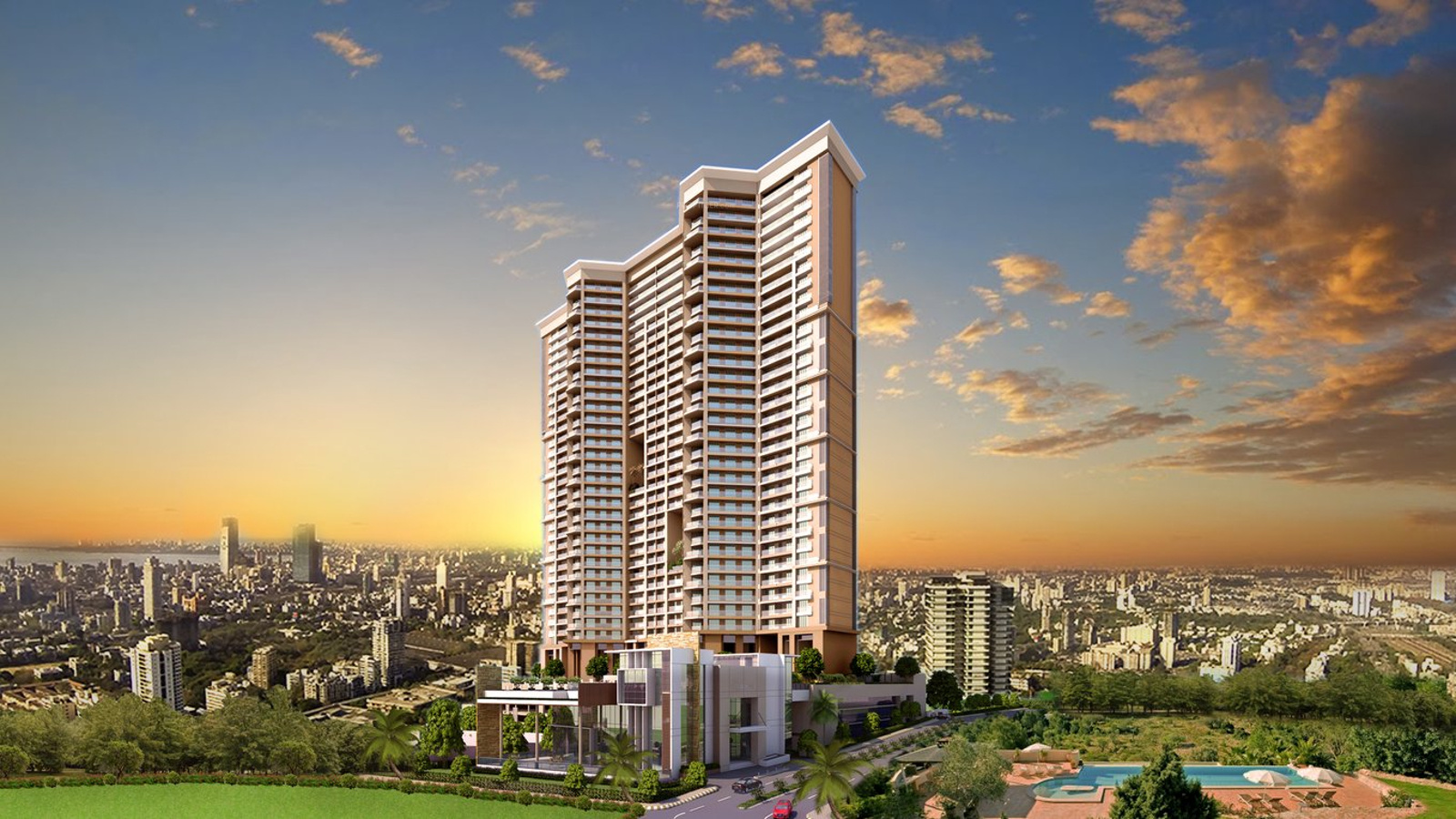 Images For Elevation Of Rajesh Raj Grandeur - Raj Grandeur Powai - HD Wallpaper 