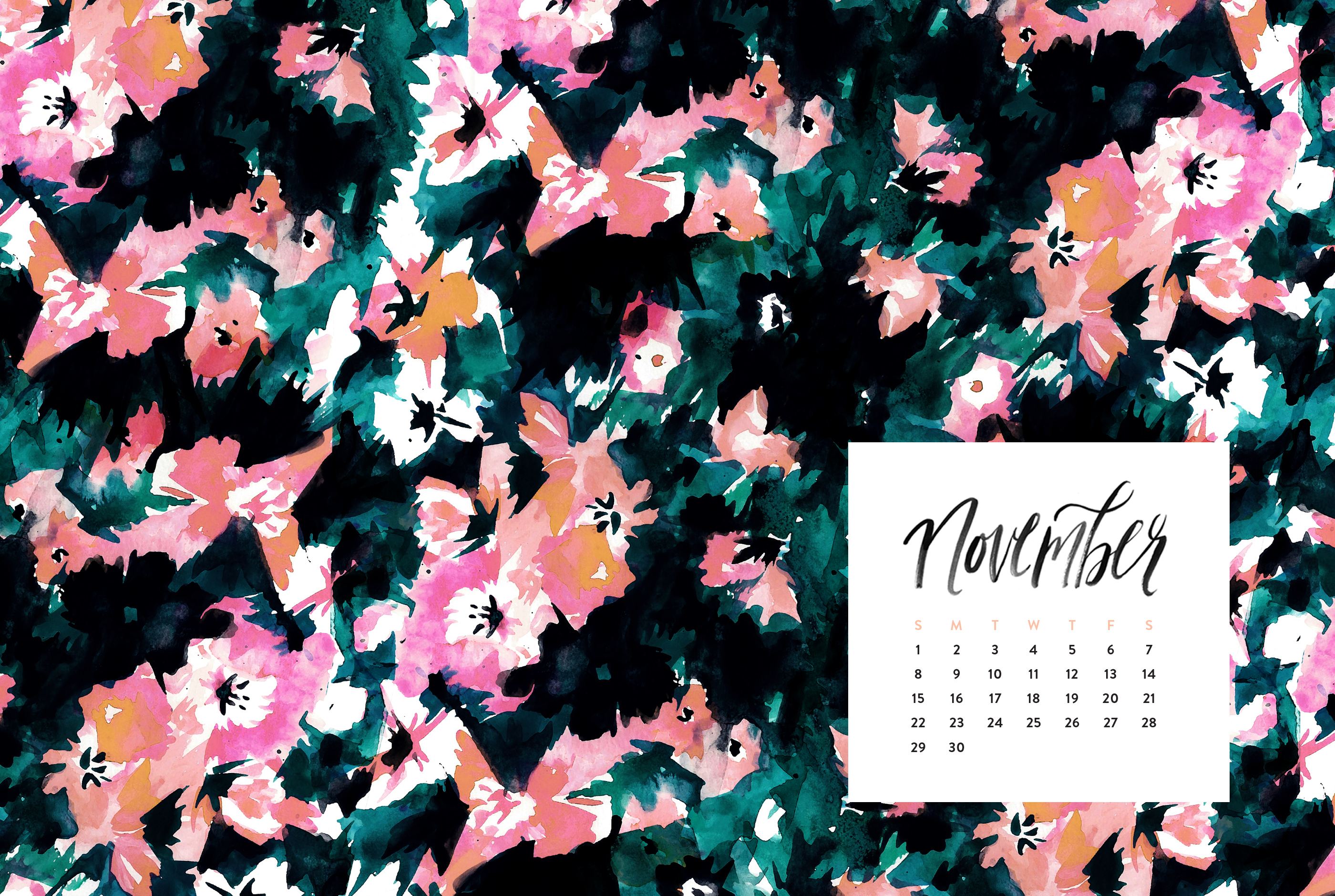 November 2017 Calendar Desktop - HD Wallpaper 
