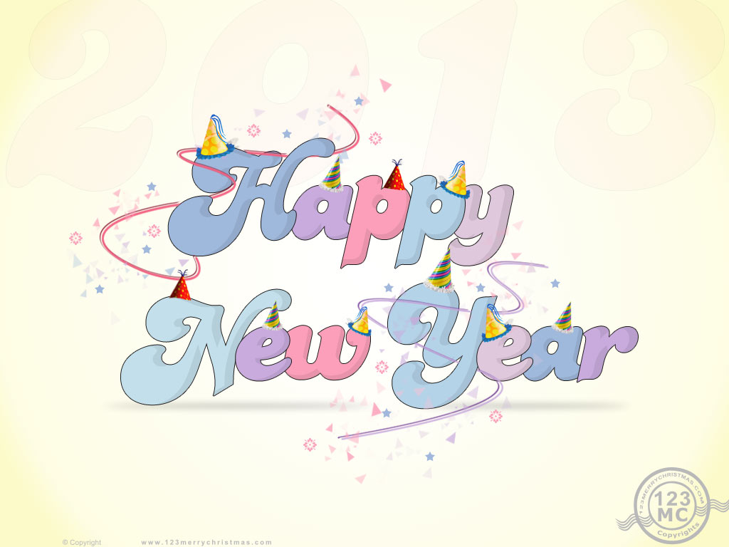 Happy New Year - Cartoon - HD Wallpaper 