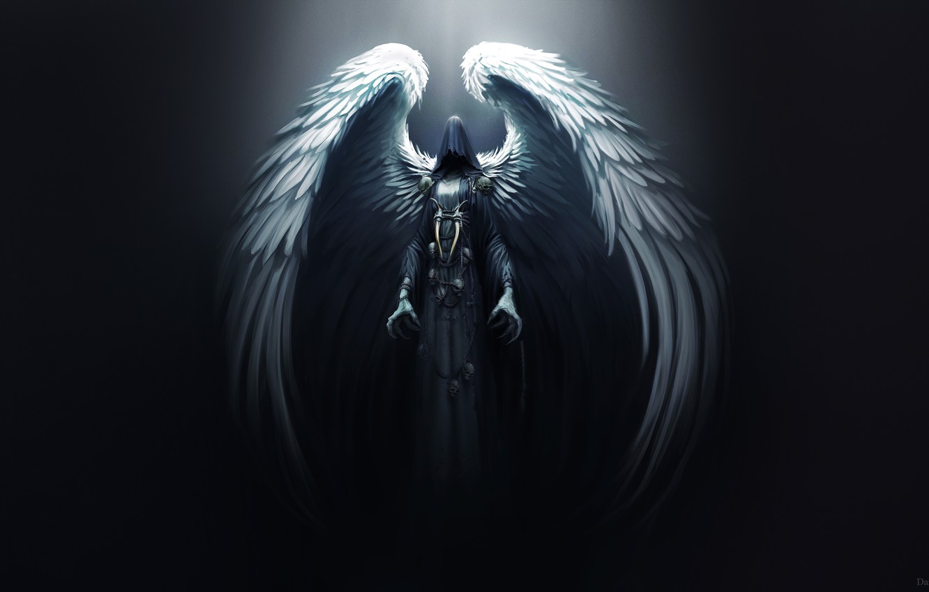 Photo Wallpaper Angel, Dark, Wings, Death, Goddess, - Angel Of Death - HD Wallpaper 