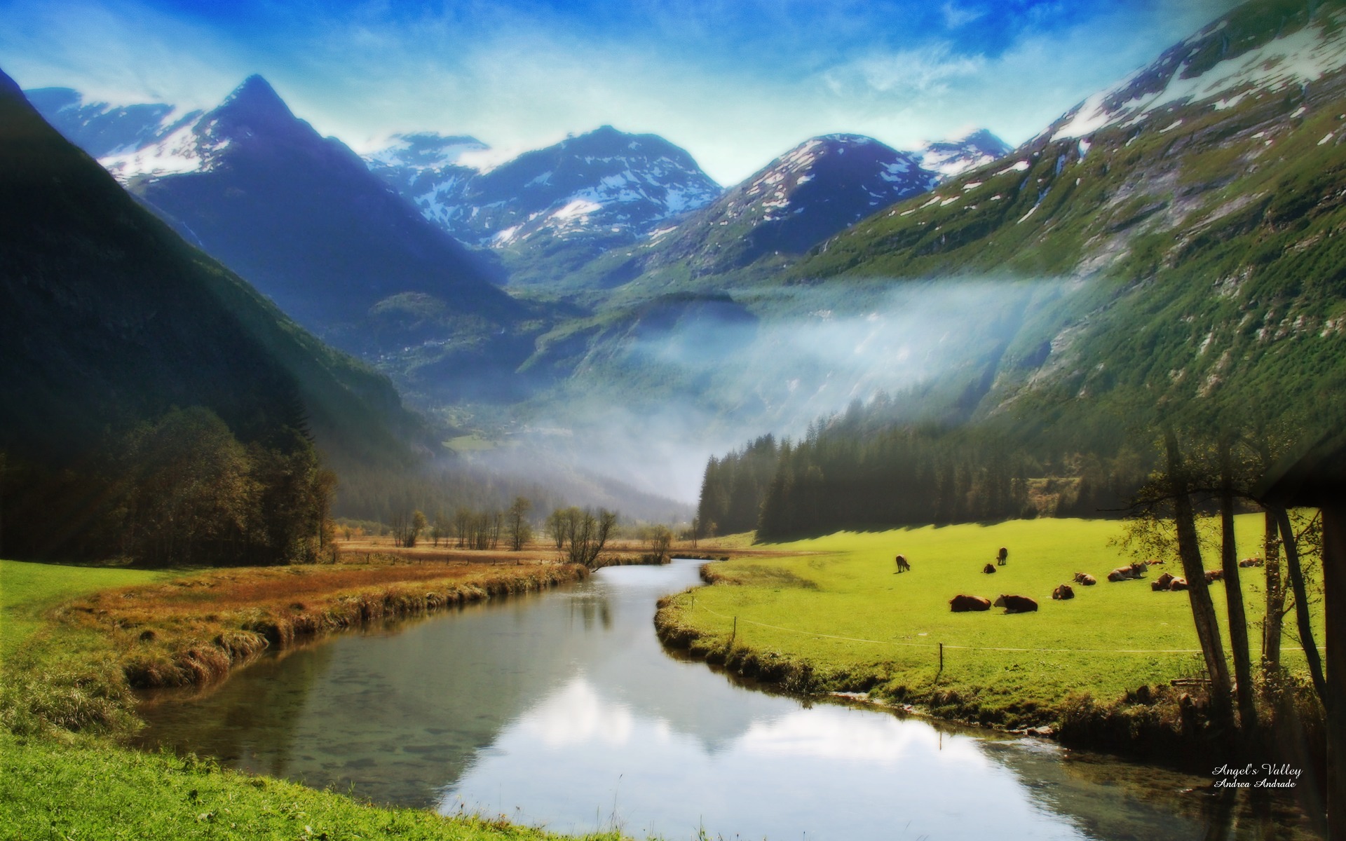 Manipulated Nature Wallpaper Fullscreen Free - Geiranger - HD Wallpaper 