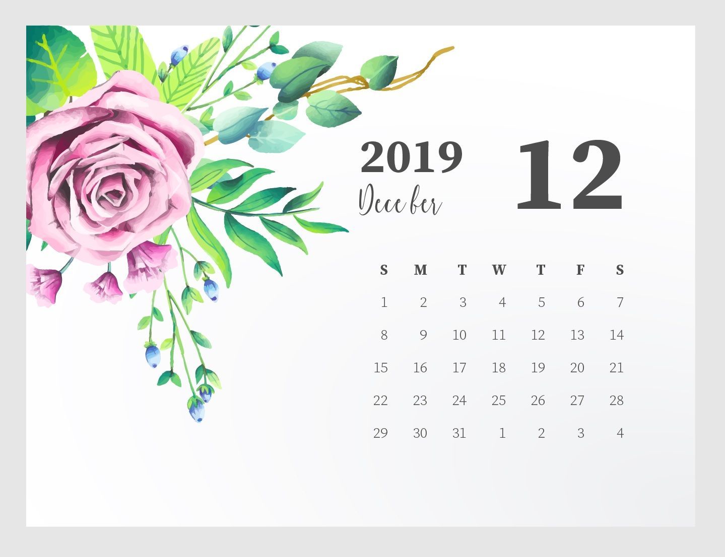 Cute December 2019 Calendar Wallpaper - Cute December 2019 Calendar - HD Wallpaper 