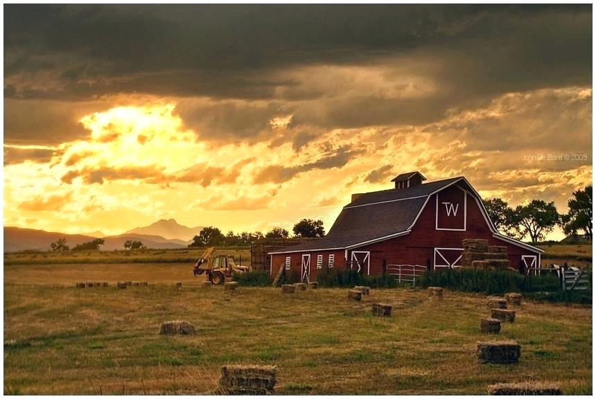 Country Barn Sunset - HD Wallpaper 