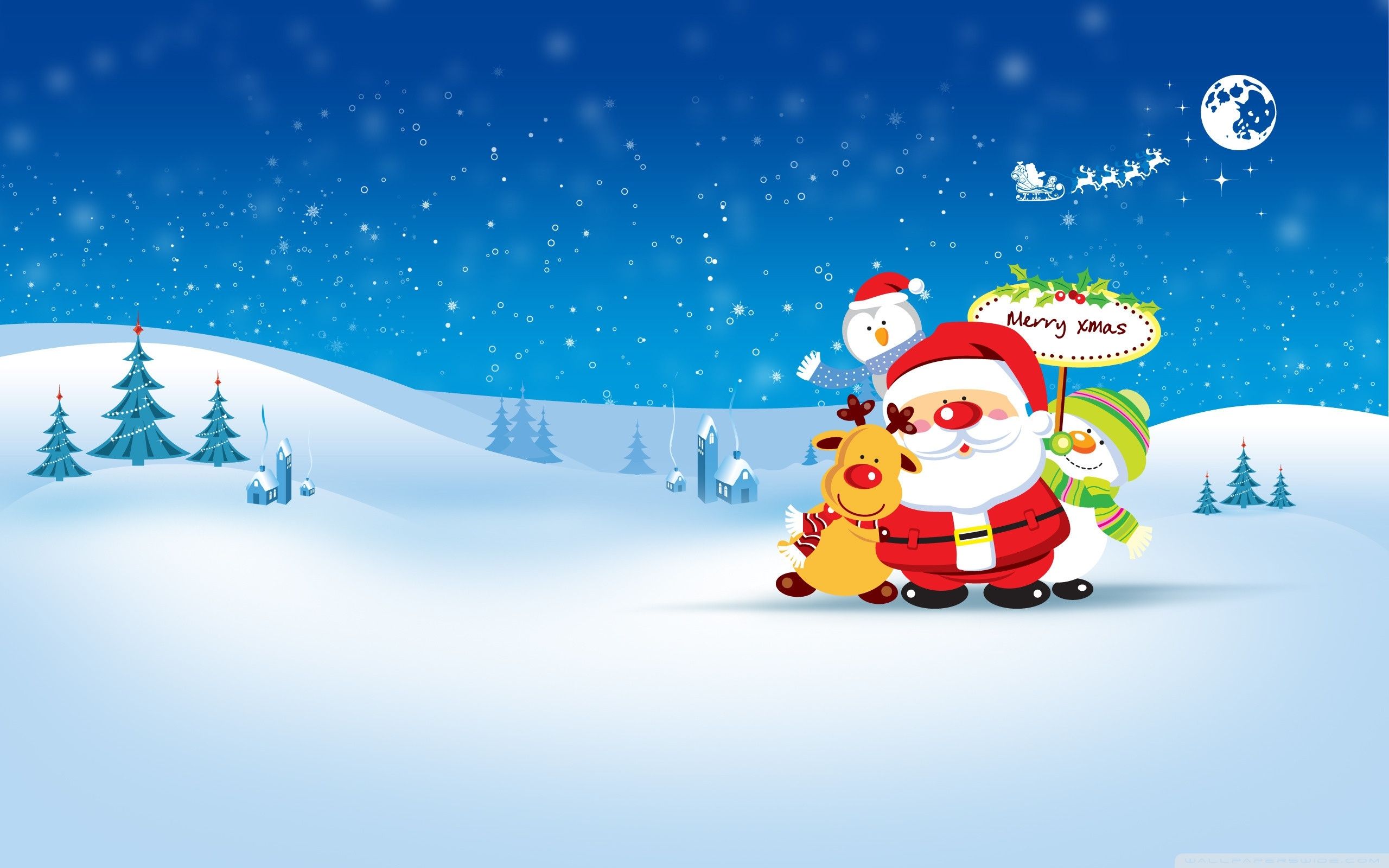 Merry Xmas ❤ 4k Hd Desktop Wallpaper For • Dual Monitor - Cute Christmas Desktop - HD Wallpaper 