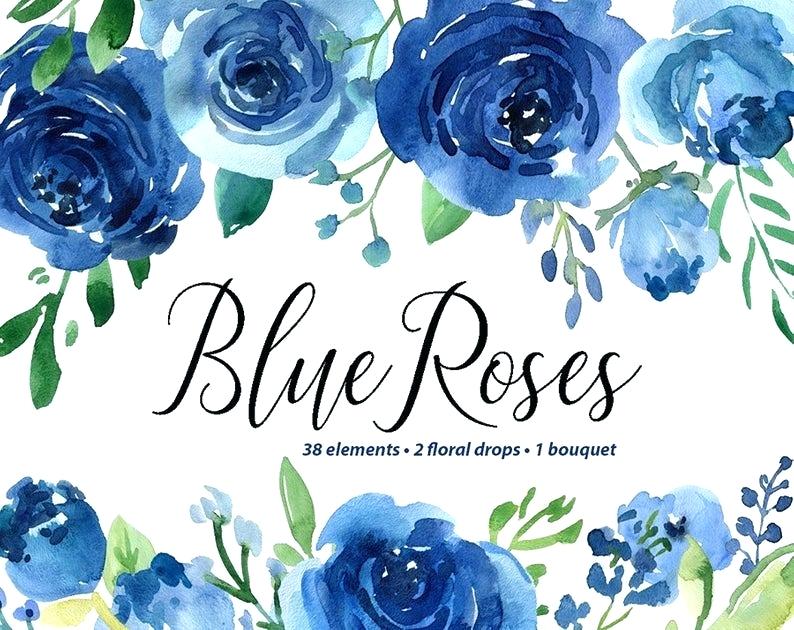 Blue Watercolor Flowers Clipart - HD Wallpaper 