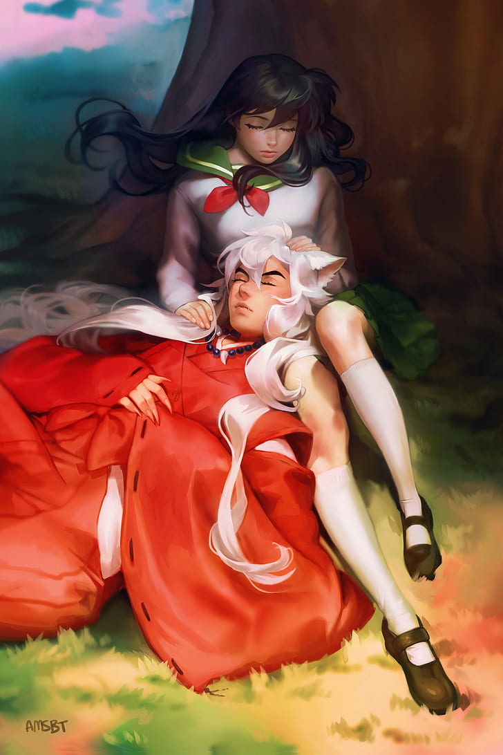 White Hair, Legs, Anime Girls, Fantasy Art, Inuyasha, - Inuyasha Wallpaper Hd - HD Wallpaper 