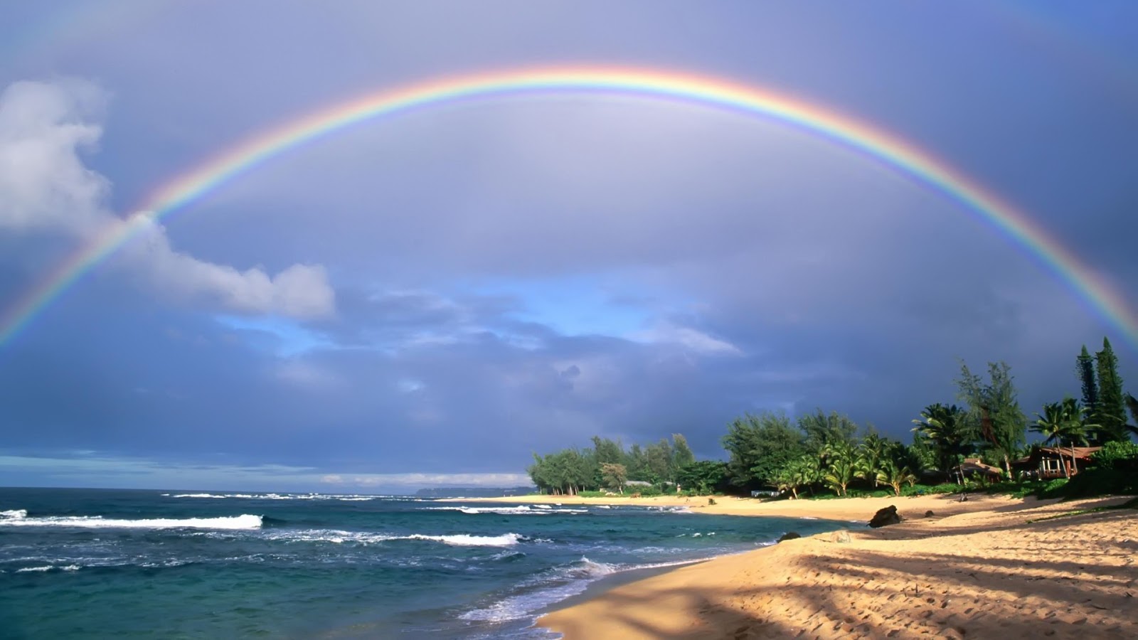 Nature Images Free Download Background Download Free - Kauai Double Rainbow - HD Wallpaper 