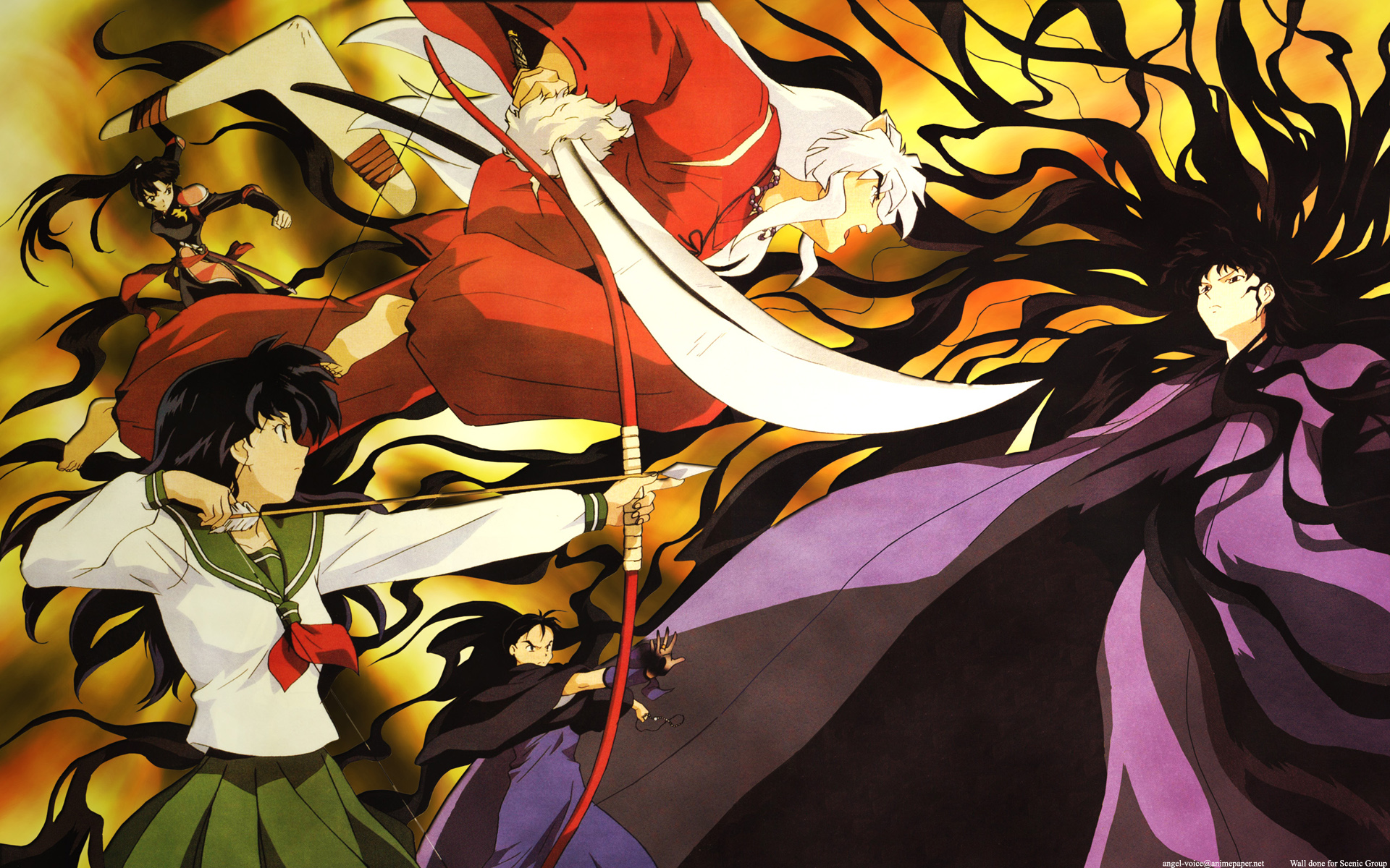 Inuyasha - Inuyasha Vs Naraku - HD Wallpaper 