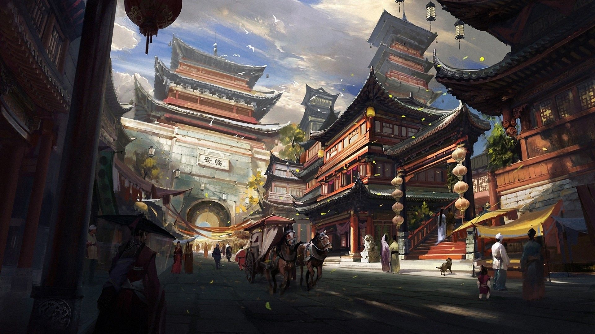 Chinese Festival Painting Hd Wallpaper - Ancient China - HD Wallpaper 