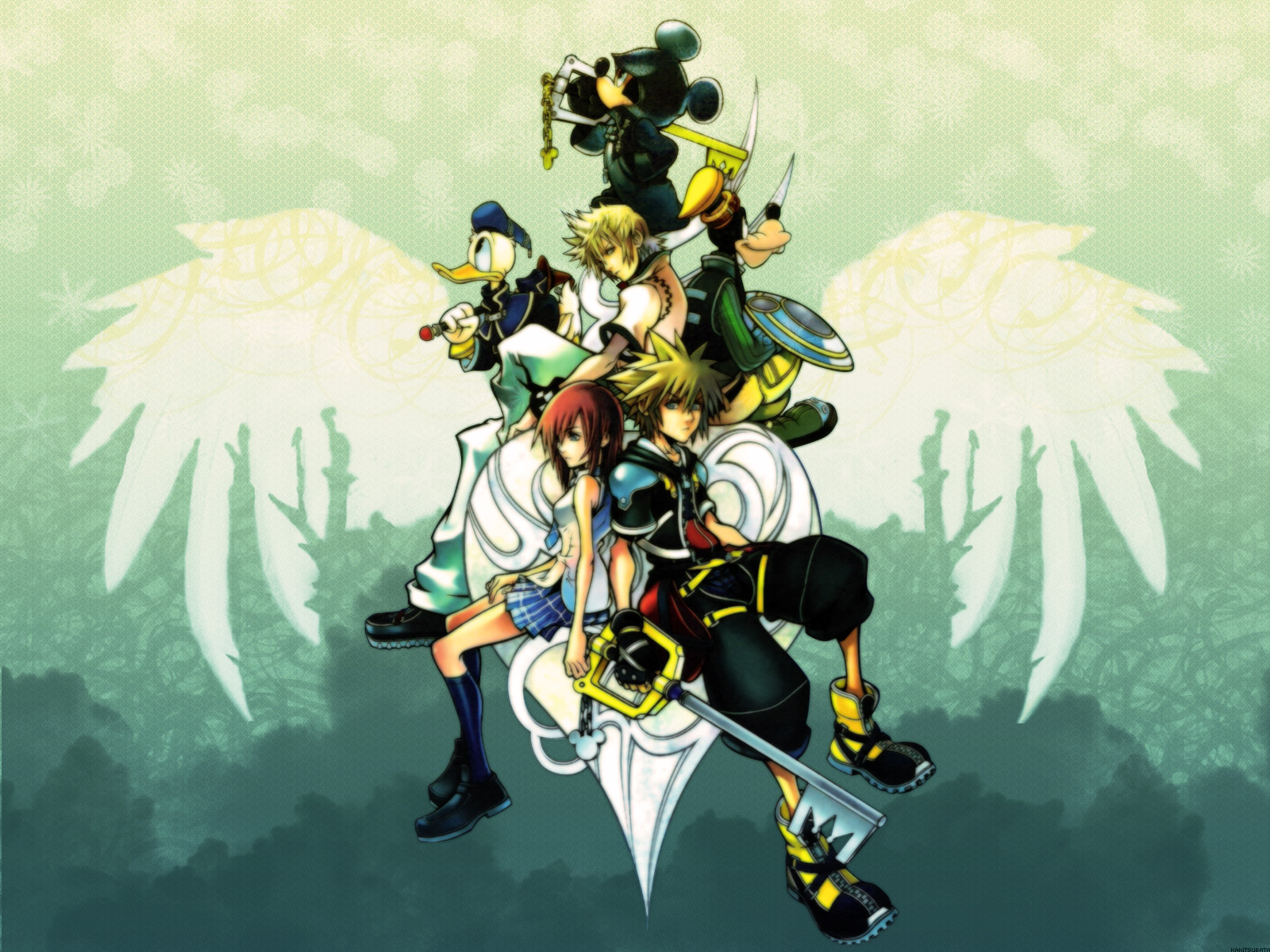 Square Enix, Kingdom Hearts, Roxas, Goofy, Donald Duck - Kingdom Hearts 2 Boxart - HD Wallpaper 